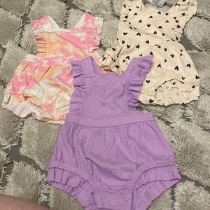 Lot of 3 infant cat and Jack rompers